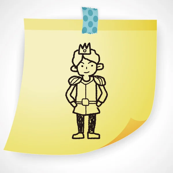Πρίγκιπας doodle εικονίδιο στοιχείο — Διανυσματικό Αρχείο