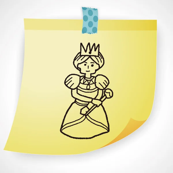 Królowa doodle ikonę elementu — Wektor stockowy