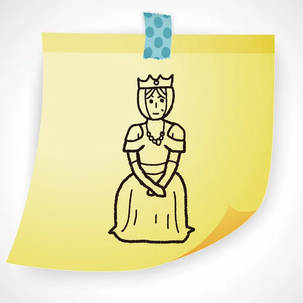 Queen doodle ikonen element — Stock vektor