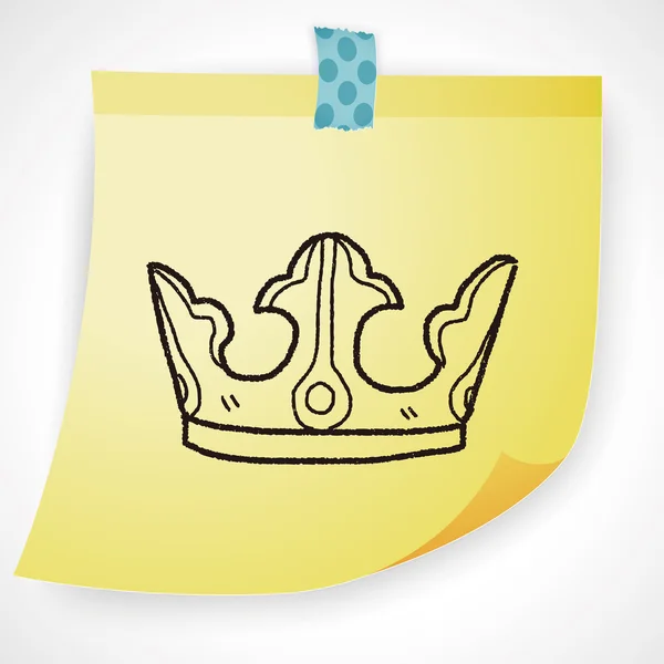 Elemento icona corona doodle — Vettoriale Stock