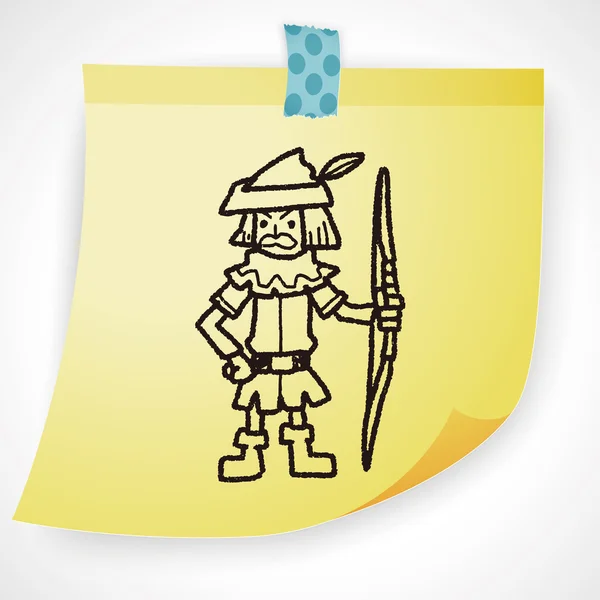Archer doodle pictogram element — Stockvector