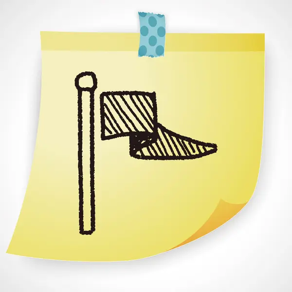 Flaga doodle element ikona rysunek — Wektor stockowy