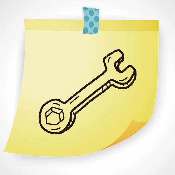 Klucz płaski doodle ikonę elementu — Wektor stockowy