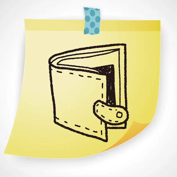 Portfel doodle element ikona rysunek — Wektor stockowy