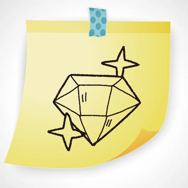 Doodle gyémánt ikon elem — Stock Vector