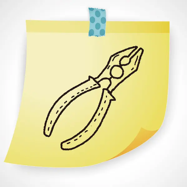 Plier doodle icono elemento — Vector de stock