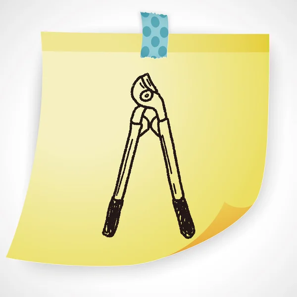 Elemento icono doodle tijera — Vector de stock