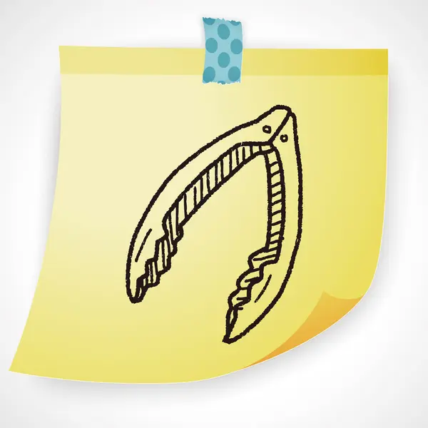 Nutcracker doodle elemento icono — Vector de stock