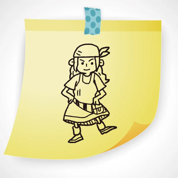 Elemento ícone doodle pirata —  Vetores de Stock