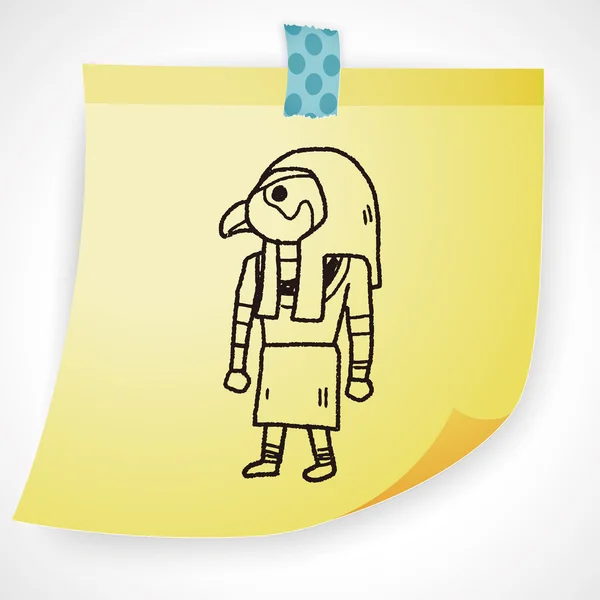 Αίγυπτος doodle θεό εικονίδιο στοιχείο — Διανυσματικό Αρχείο