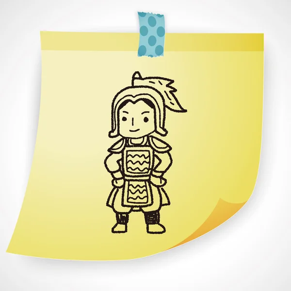Chinese ridder doodle pictogram element — Stockvector