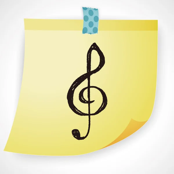 Müzik Not doodle Icon öğesi — Stok Vektör