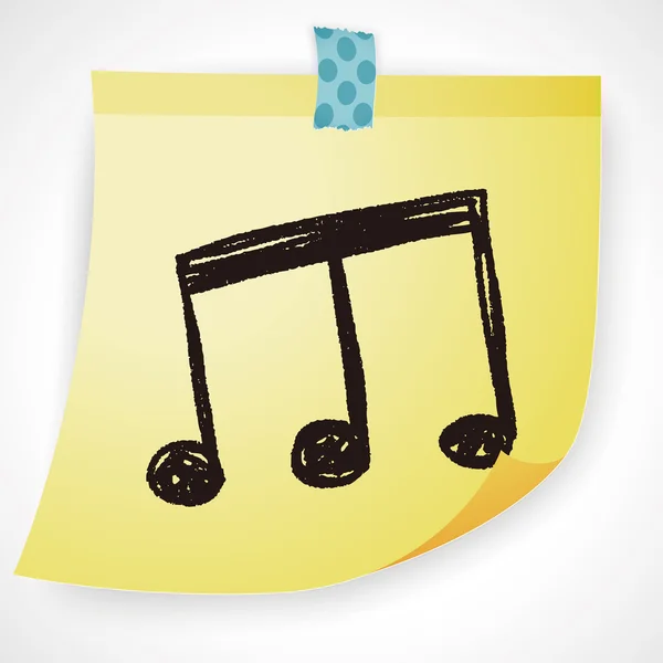 Note de musique élément icône doodle — Image vectorielle