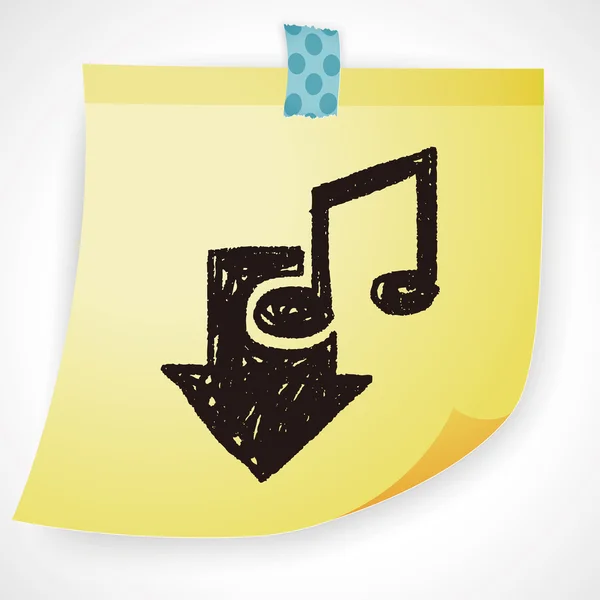 Música descarga doodle icono elemento — Archivo Imágenes Vectoriales