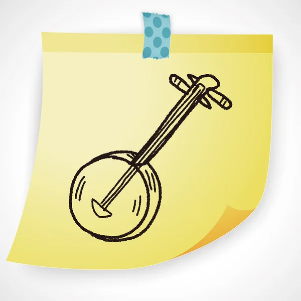 Banjo doodle icono elemento — Vector de stock