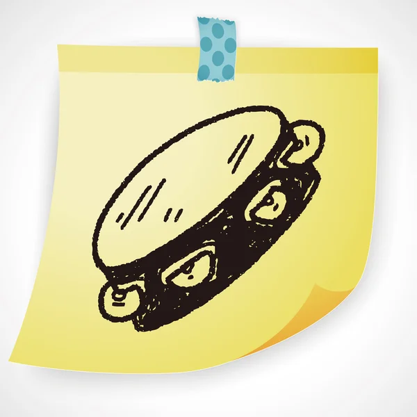 Pandereta doodle icono elemento — Vector de stock