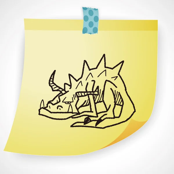 Dragon doodle icon element — Stock Vector