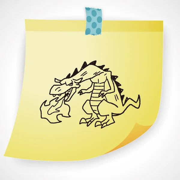 Dragon Doodle Symbol-Element — Stockvektor
