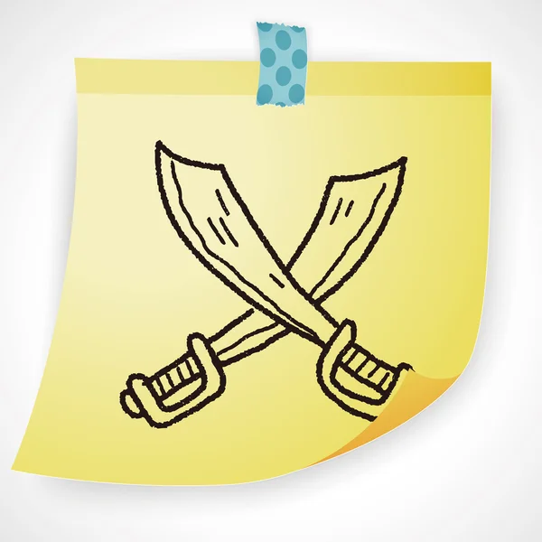 Bıçak doodle Icon öğesi — Stok Vektör