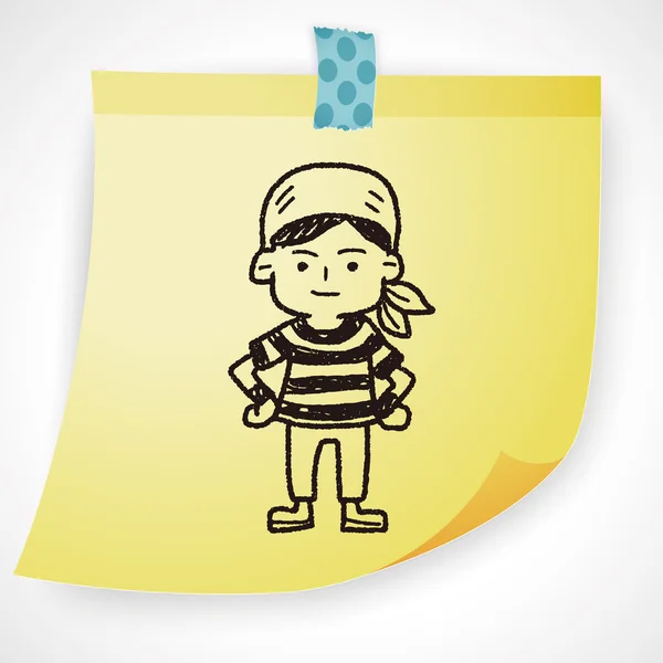 Pirata marinheiro doodle ícone elemento —  Vetores de Stock