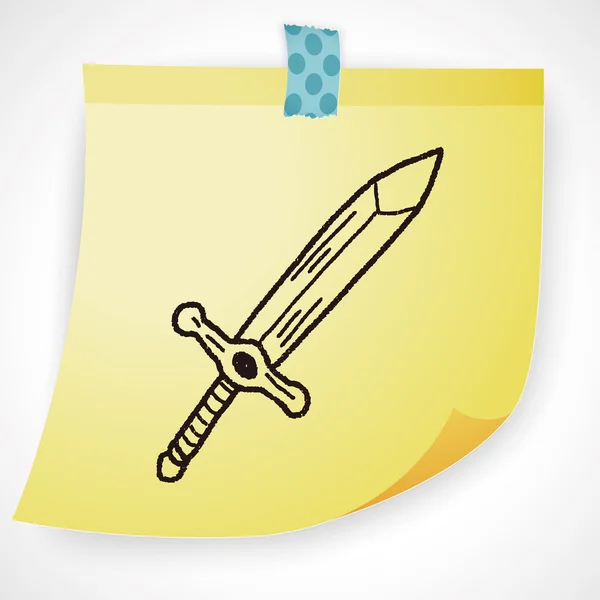 Elemento ícone doodle espada — Vetor de Stock