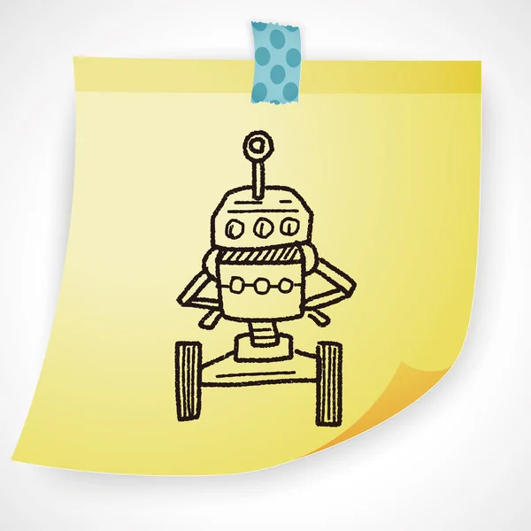 Robot doodle icon element — Stock Vector