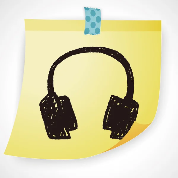 Doodle Headphone ícone elemento —  Vetores de Stock