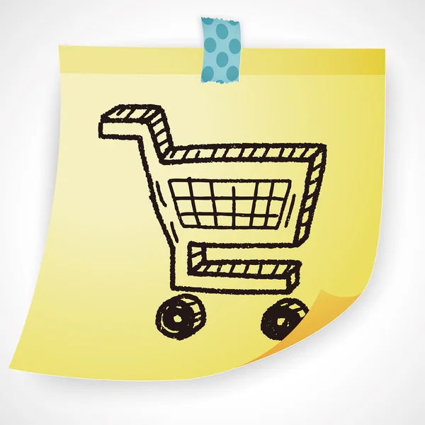 Doodle carrinho de compras ícone elemento — Vetor de Stock