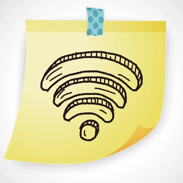 Doodle wifi icono elemento — Archivo Imágenes Vectoriales