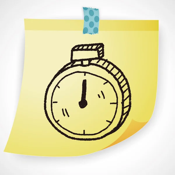 Doodle stopwatch pictogram element — Stockvector