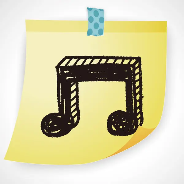 Poznámka: hudební doodle kreslení ikon prvek — Stockový vektor