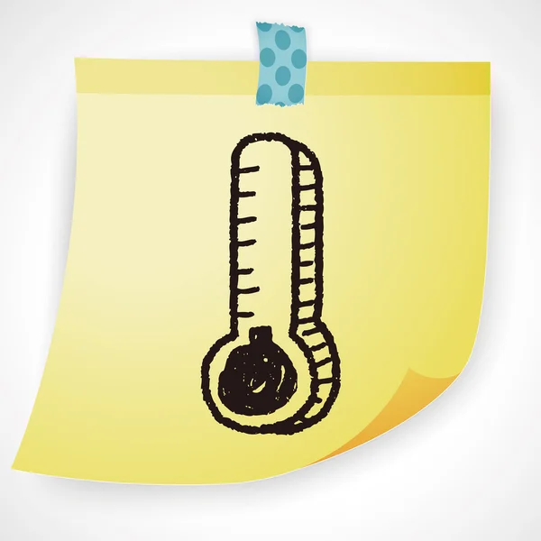 Doodle thermometer icon element — Stock Vector