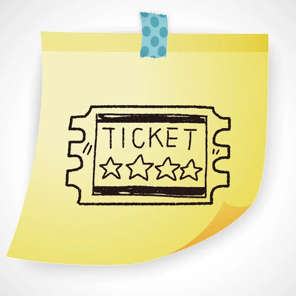 Ticket doodle icon element — Stock Vector