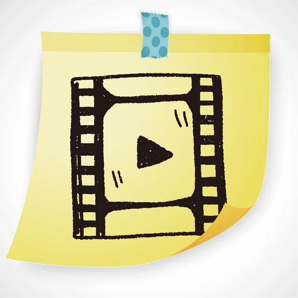 Film Doodle Jouer élément icône — Image vectorielle