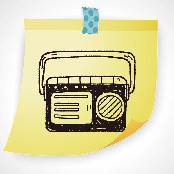 Doodle radio pictogram element — Stockvector
