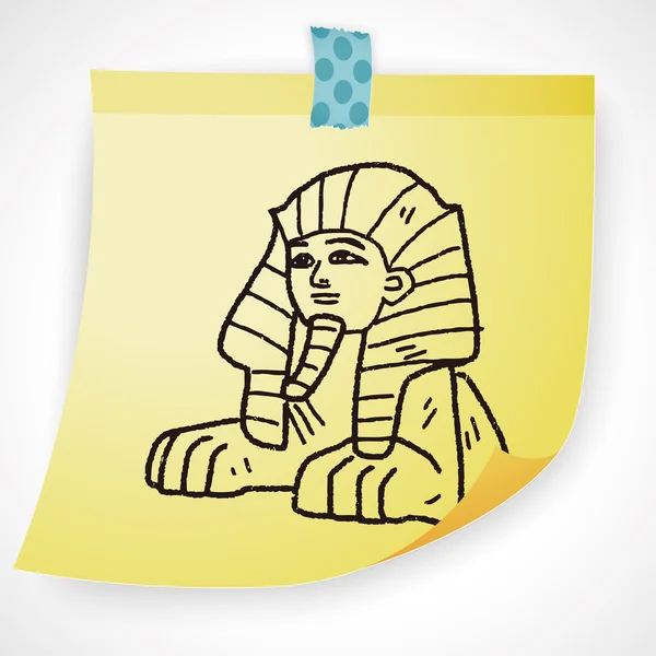 Sphinx-Doodle-Symbol-Element — Stockvektor