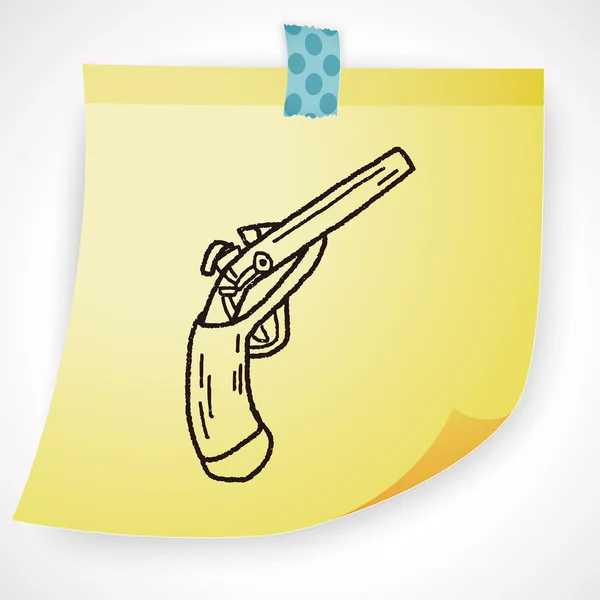 Gun doodle ikon elem — Stock Vector