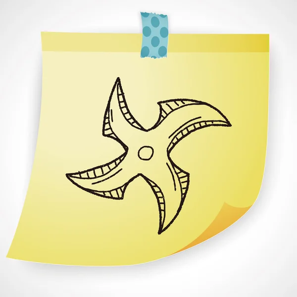 Ninja arme doodle icône élément — Image vectorielle