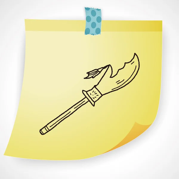 Nóż doodle ikonę elementu — Wektor stockowy