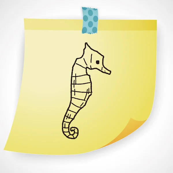 Hippocampus doodle icon element — Stock Vector