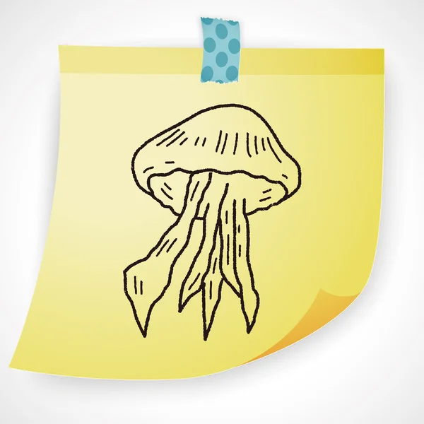 Elemento ícone doodle medusa —  Vetores de Stock