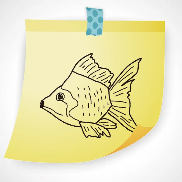 Goldfish doodle icon element — Stock Vector