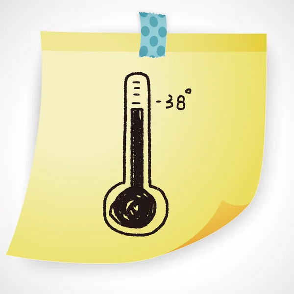 Thermometer doodle icon element — Stock Vector