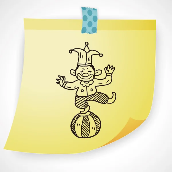 Pagliaccio scarabocchio disegno icona elemento — Vettoriale Stock