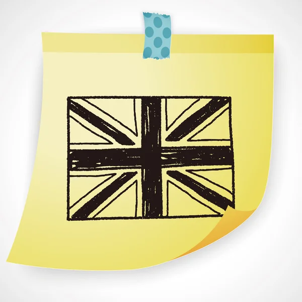 UK flagg doodle ikonen element — Stock vektor
