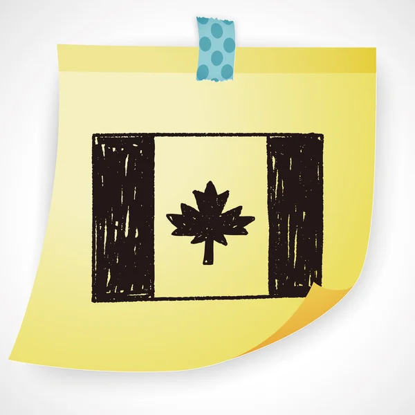 Kanada Flagge Doodle Symbol-Element — Stockvektor