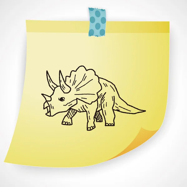 Triceratops Dinosaurier Doodle Symbol-Element — Stockvektor