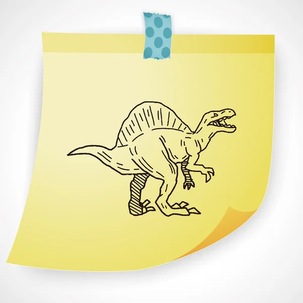 Spinosaurus Dinosaurier Doodle Symbol-Element — Stockvektor