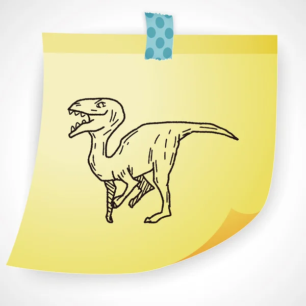 Dinosaurier-Doodle-Ikone — Stockvektor