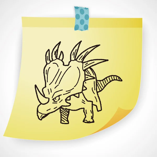 Prvek ikonu doodle dinosaurus Triceratops — Stockový vektor